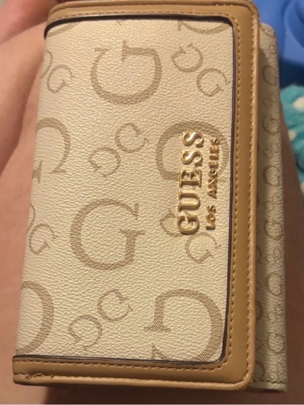 GUESS Beige Signature brown Wallet